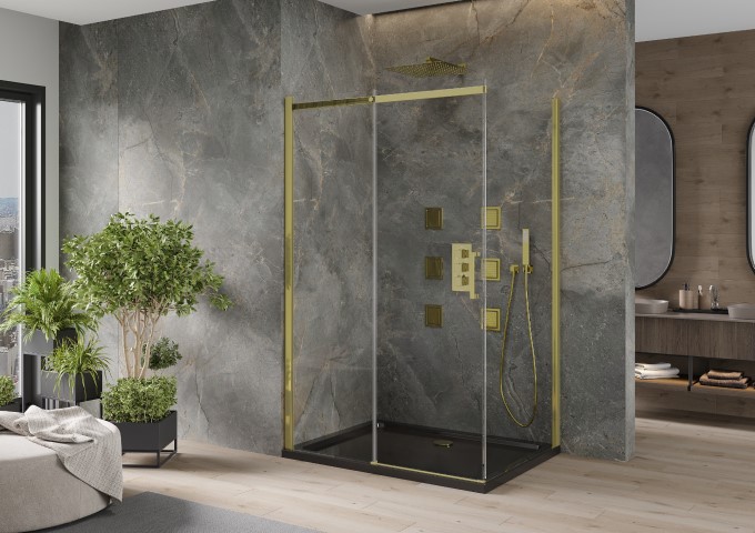 Златни стационарни душ комплекти